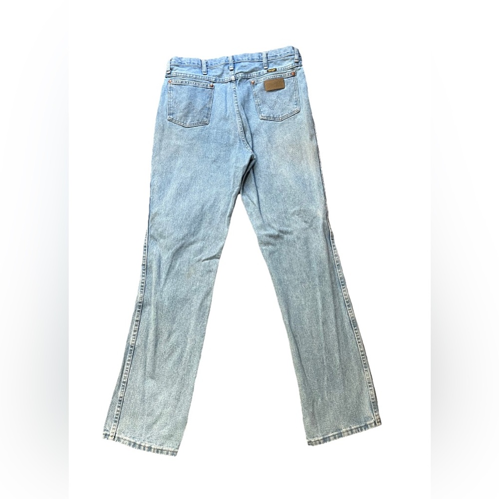 Wrangler Jeans Cowboy Cut Men's 36x36 Blue Rugged Wear Light Wash work